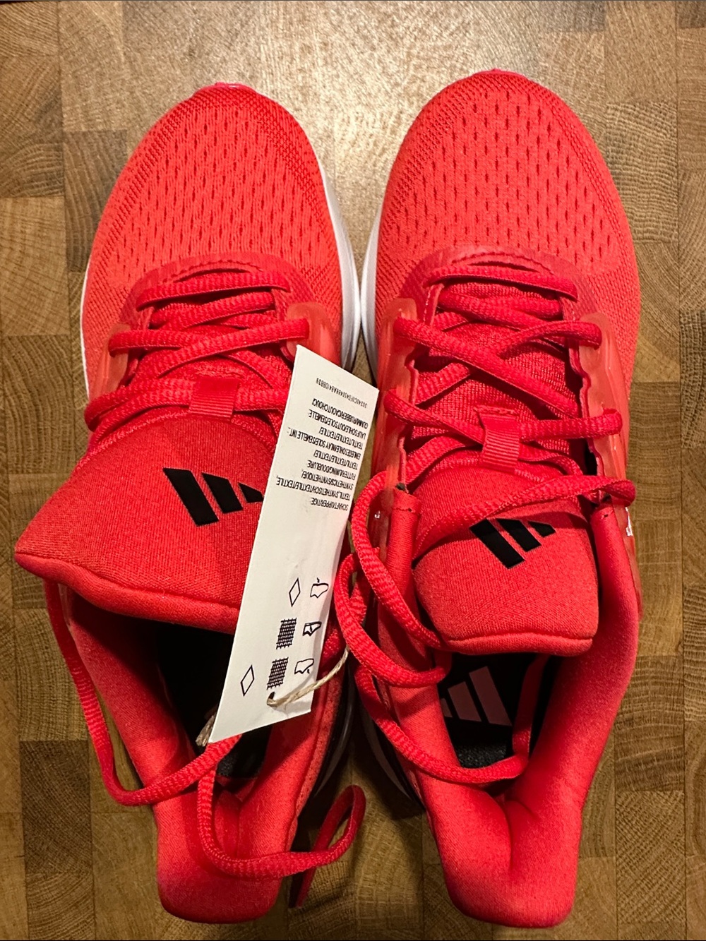 adidas Bright Red Lace-Up Running Shoes Unisex-Child Ultrarun 5 J New